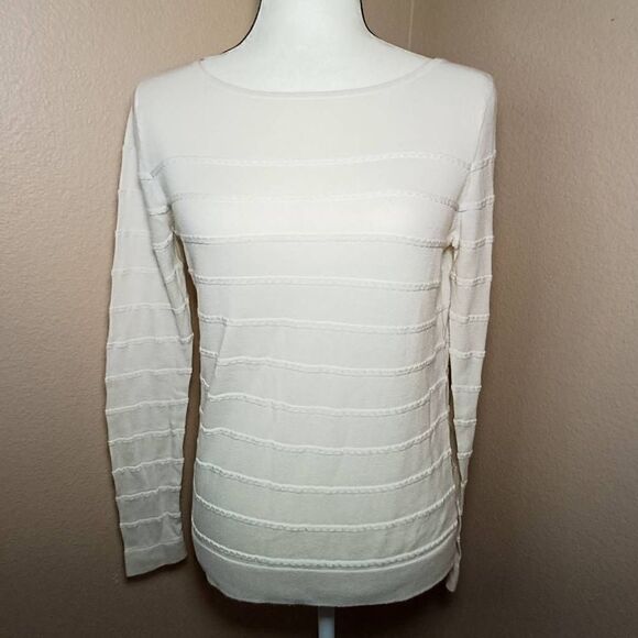Loft cream long sleeve blouse Size M - Picture 1 of 7